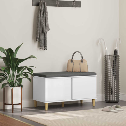 vidaXL Hall Bench White 80 x 38 x 46 cm Engineered Wood and Fabric