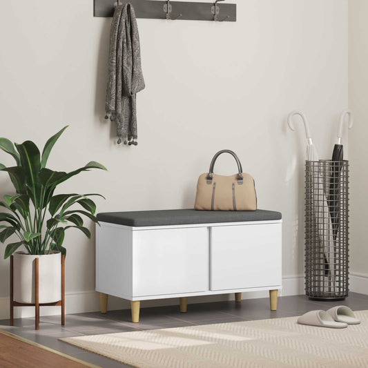 vidaXL Hall Bench White 80 x 38 x 46 cm Engineered Wood and Fabric