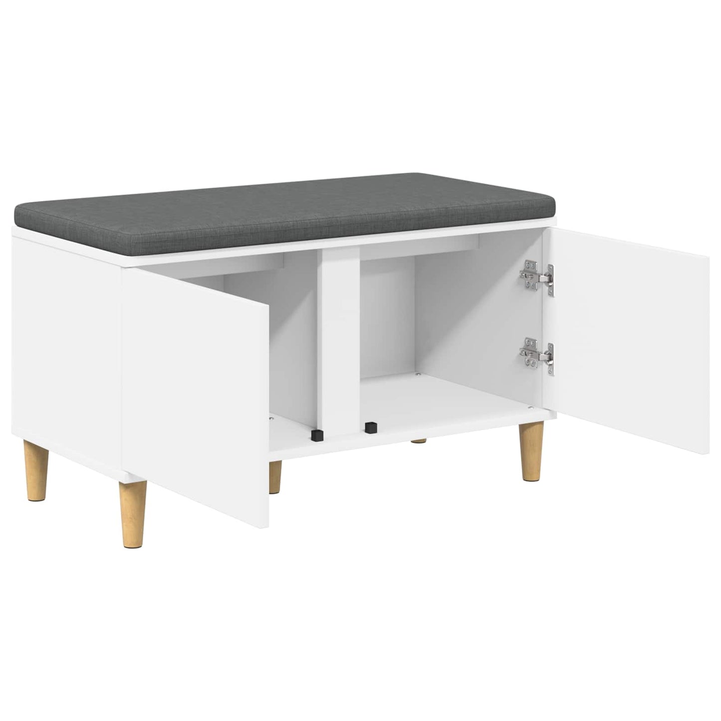 vidaXL Hall Bench White 80 x 38 x 46 cm Engineered Wood and Fabric