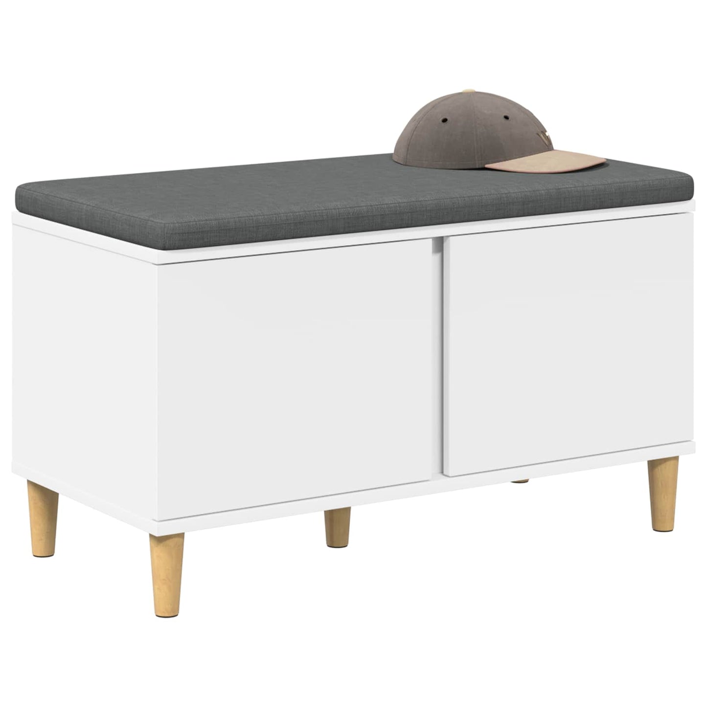 vidaXL Hall Bench White 80 x 38 x 46 cm Engineered Wood and Fabric