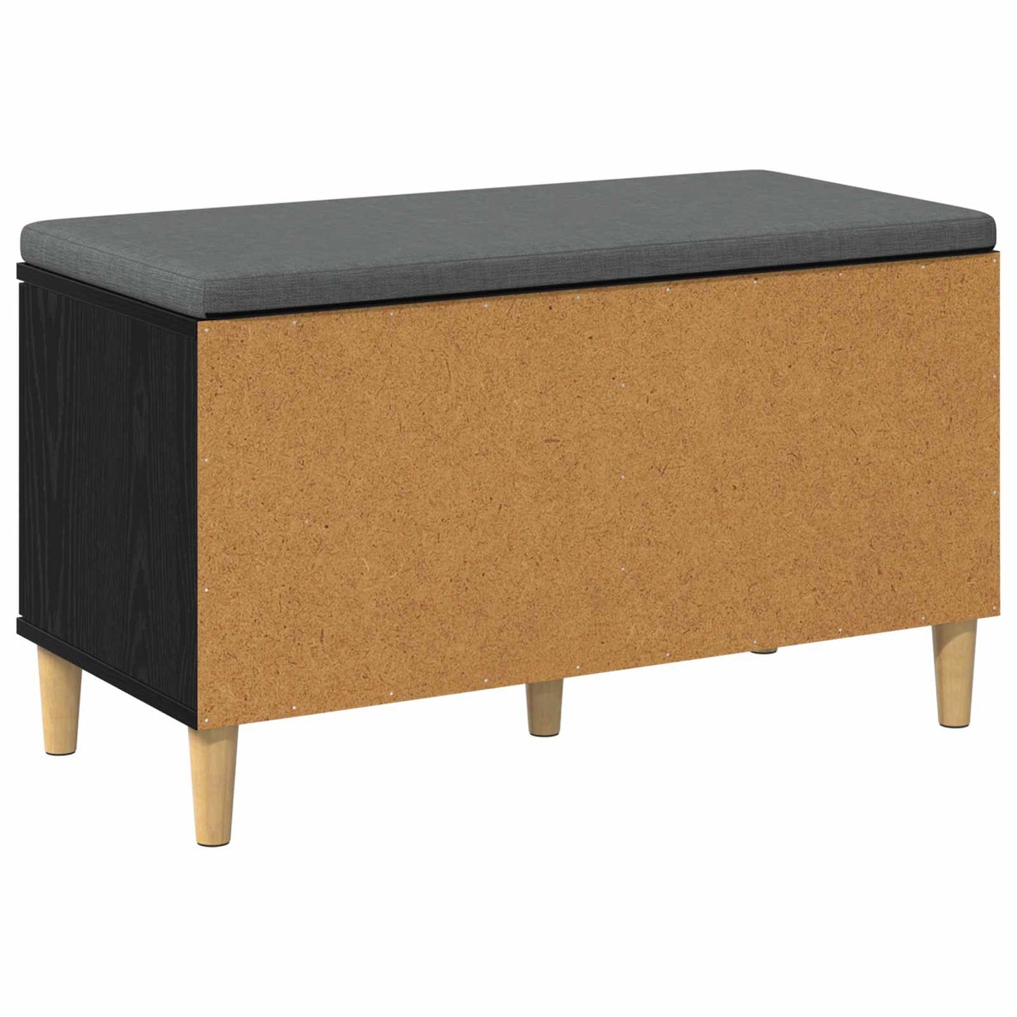 vidaXL Hall Bench Black Oak 80 x 38 x 46 cm Engineered Wood and Fabric