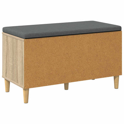 vidaXL Hall Bench with Cushion with Storage Sonoma Oak 80 x 38 x 46 cm