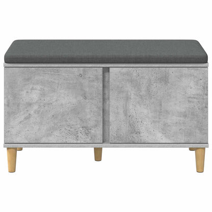 vidaXL Hall Bench with Cushion with Door Concrete Grey 80 x 38 x 46 cm