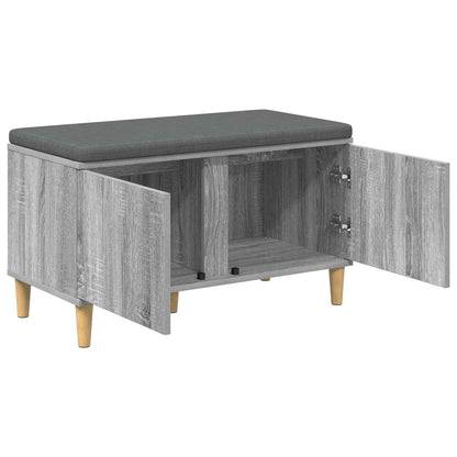 vidaXL Hall Bench with Cushion with Door Grey Sonoma 80 x 38 x 46 cm