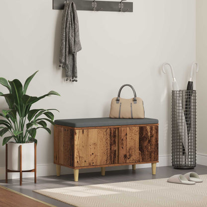 vidaXL Hall Bench Old Wood 80 x 38 x 46 cm Engineered Wood and Fabric