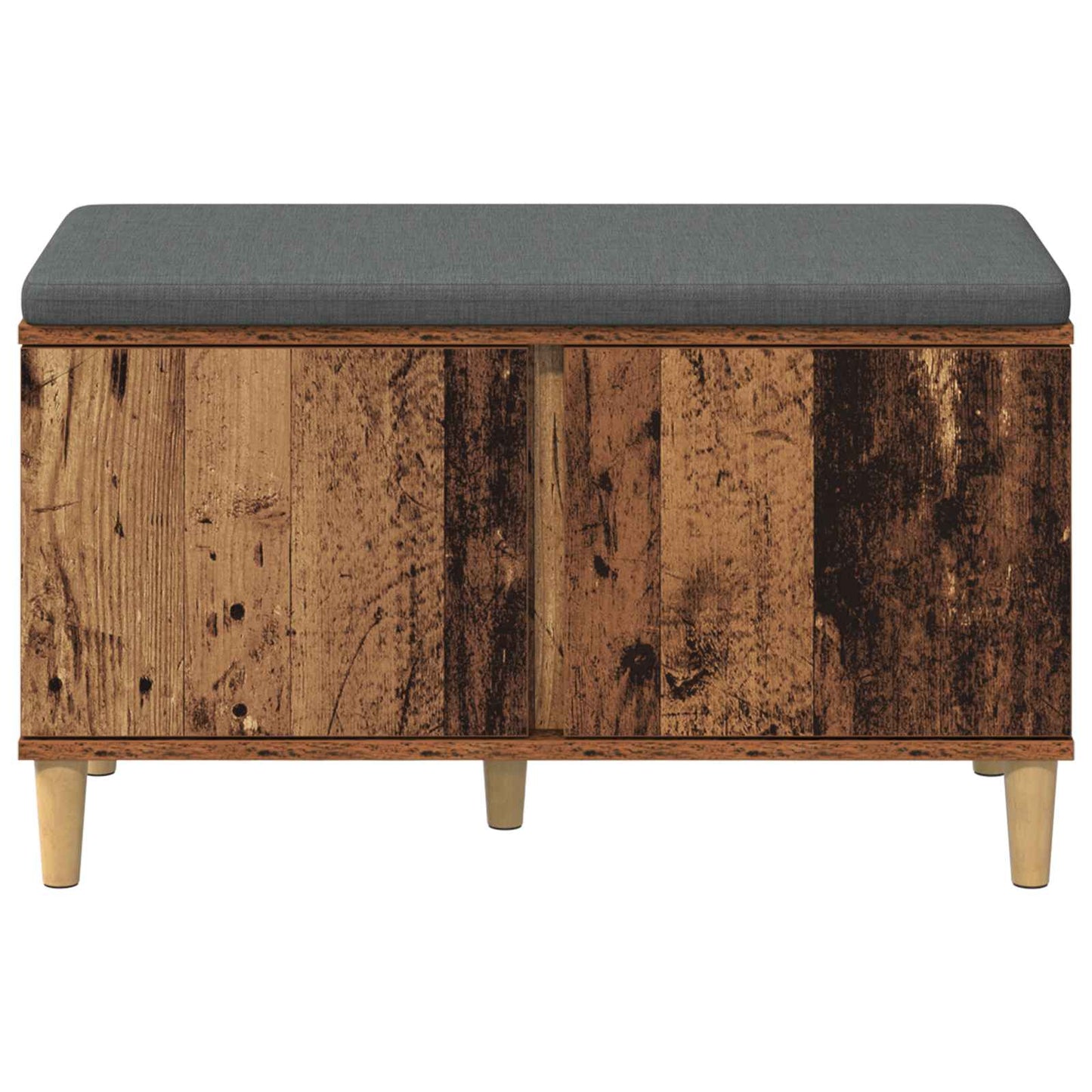vidaXL Hall Bench Old Wood 80 x 38 x 46 cm Engineered Wood and Fabric
