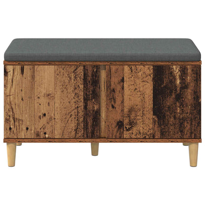 vidaXL Hall Bench Old Wood 80 x 38 x 46 cm Engineered Wood and Fabric