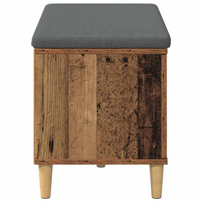 vidaXL Hall Bench Old Wood 80 x 38 x 46 cm Engineered Wood and Fabric