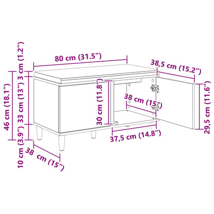 vidaXL Hall Bench Artisan Oak 80 x 38 x 46 cm