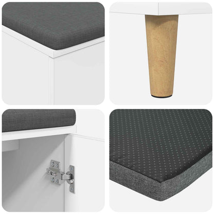 vidaXL Hall Bench White 100 x 38 x 46 cm Engineered Wood and Fabric