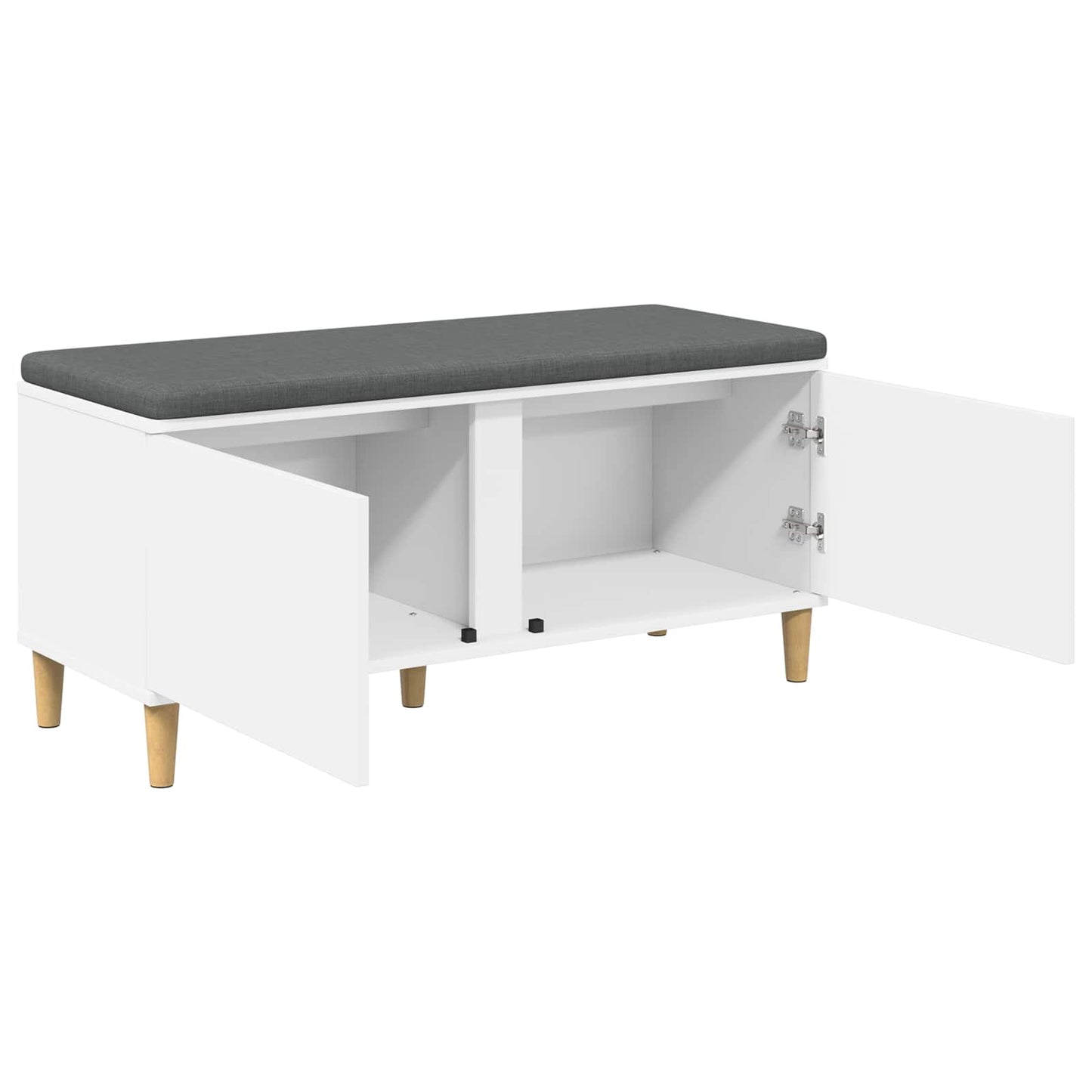 vidaXL Hall Bench White 100 x 38 x 46 cm Engineered Wood and Fabric