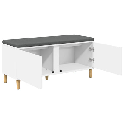 vidaXL Hall Bench White 100 x 38 x 46 cm Engineered Wood and Fabric