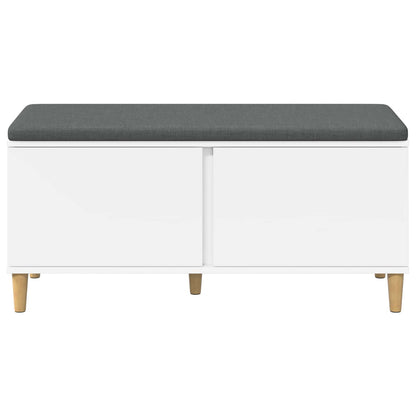 vidaXL Hall Bench White 100 x 38 x 46 cm Engineered Wood and Fabric