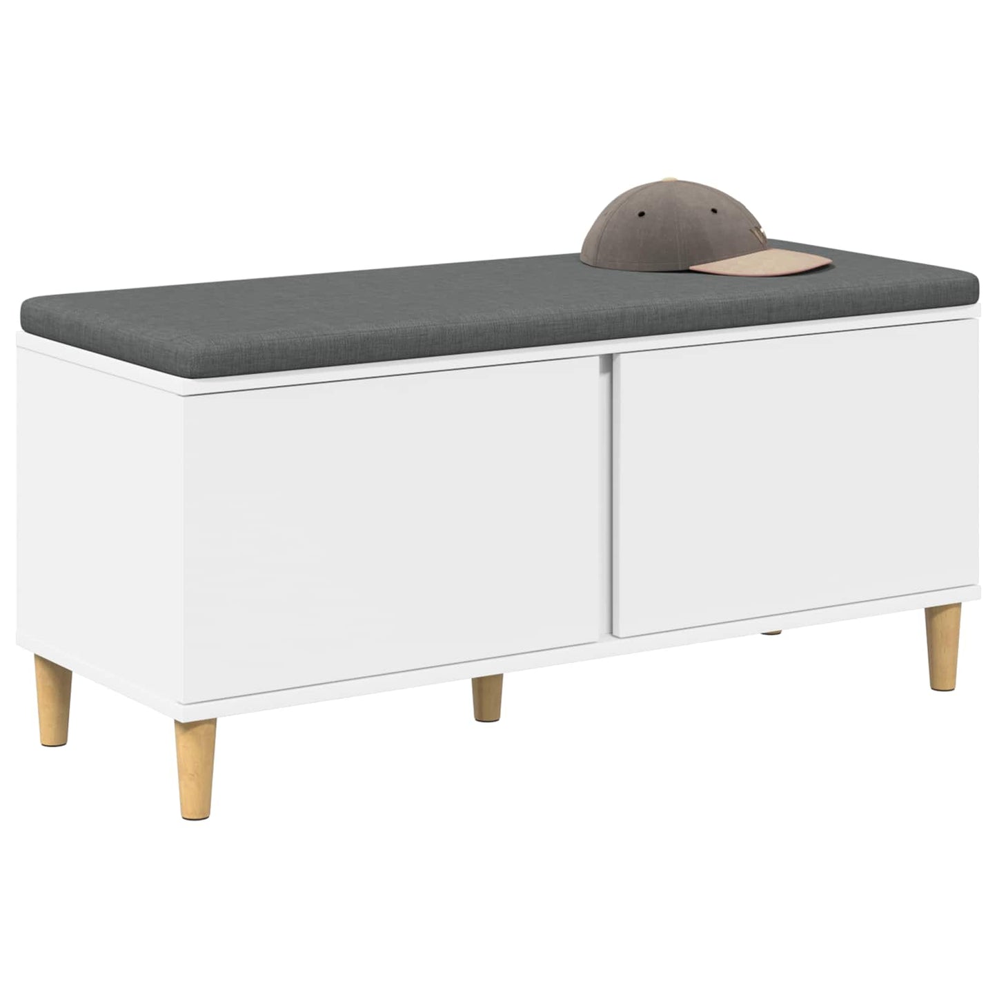 vidaXL Hall Bench White 100 x 38 x 46 cm Engineered Wood and Fabric