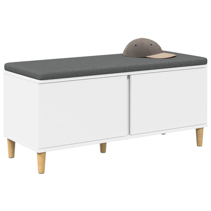 vidaXL Hall Bench White 100 x 38 x 46 cm Engineered Wood and Fabric