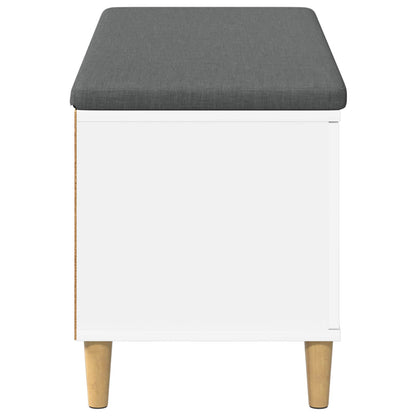 vidaXL Hall Bench White 100 x 38 x 46 cm Engineered Wood and Fabric