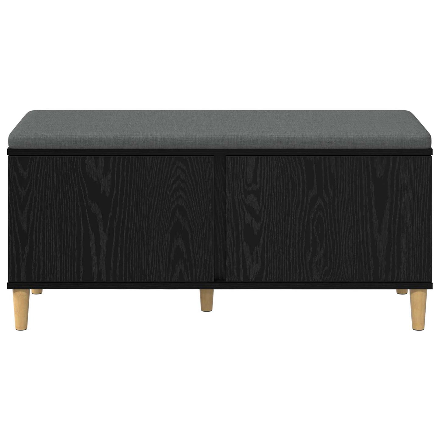 vidaXL Hall Bench with Cushion with Storage Black Oak 100 x 38 x 46 cm