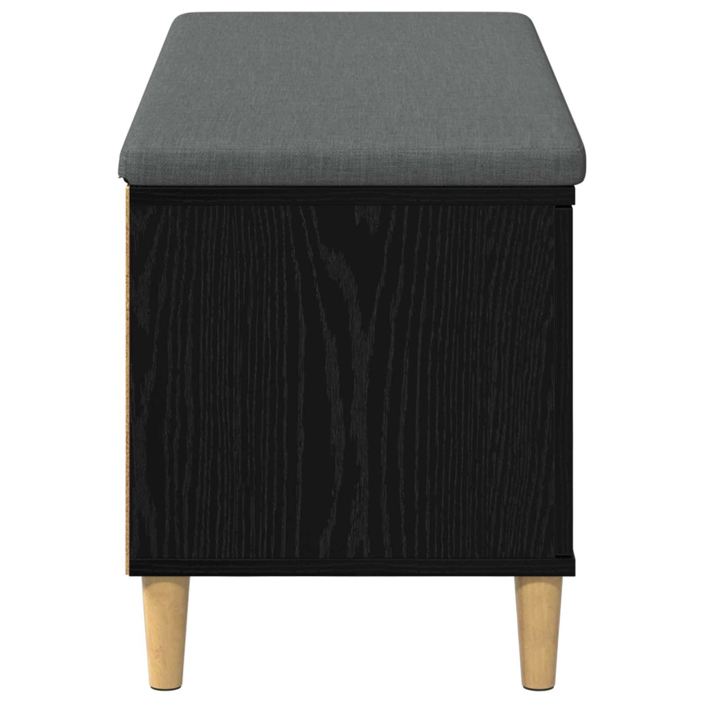 vidaXL Hall Bench with Cushion with Storage Black Oak 100 x 38 x 46 cm