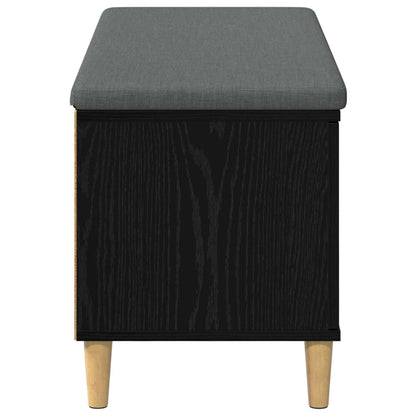 vidaXL Hall Bench with Cushion with Storage Black Oak 100 x 38 x 46 cm