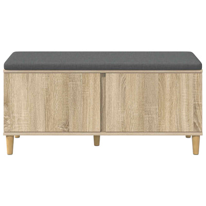 vidaXL Hall Bench with Cushion with Door Sonoma Oak 100 x 38 x 46 cm