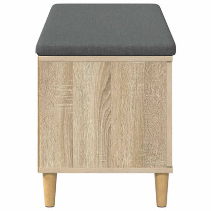 vidaXL Hall Bench with Cushion with Door Sonoma Oak 100 x 38 x 46 cm