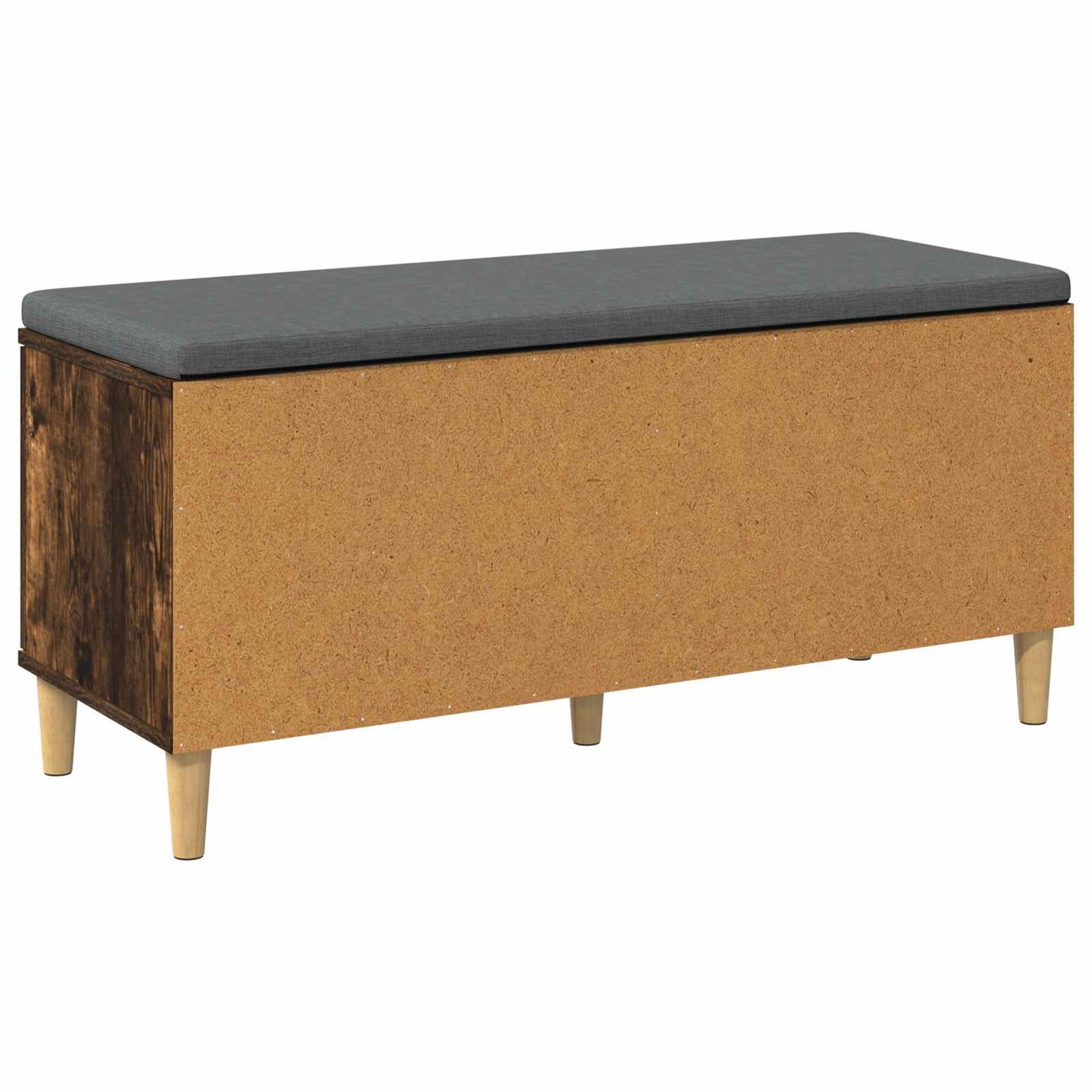 vidaXL Hall Bench with Cushion with Door Smoked Oak 100 x 38 x 46 cm