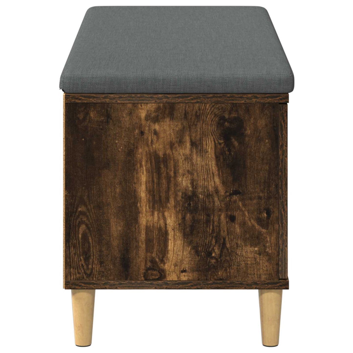 vidaXL Hall Bench with Cushion with Door Smoked Oak 100 x 38 x 46 cm