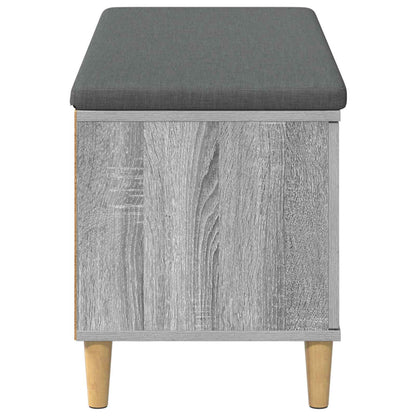 vidaXL Hall Bench with Cushion with Door Grey Sonoma 100 x 38 x 46 cm