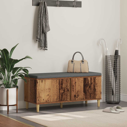 vidaXL Hall Bench Old Wood 100 x 38 x 46 cm Engineered Wood and Fabric