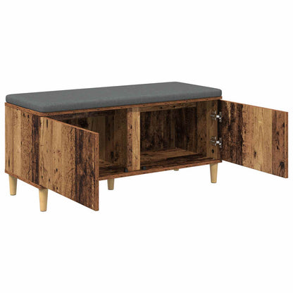 vidaXL Hall Bench Old Wood 100 x 38 x 46 cm Engineered Wood and Fabric