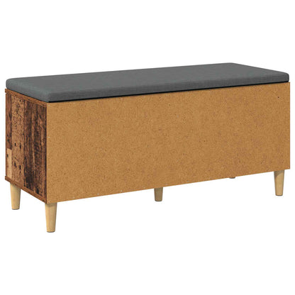 vidaXL Hall Bench Old Wood 100 x 38 x 46 cm Engineered Wood and Fabric