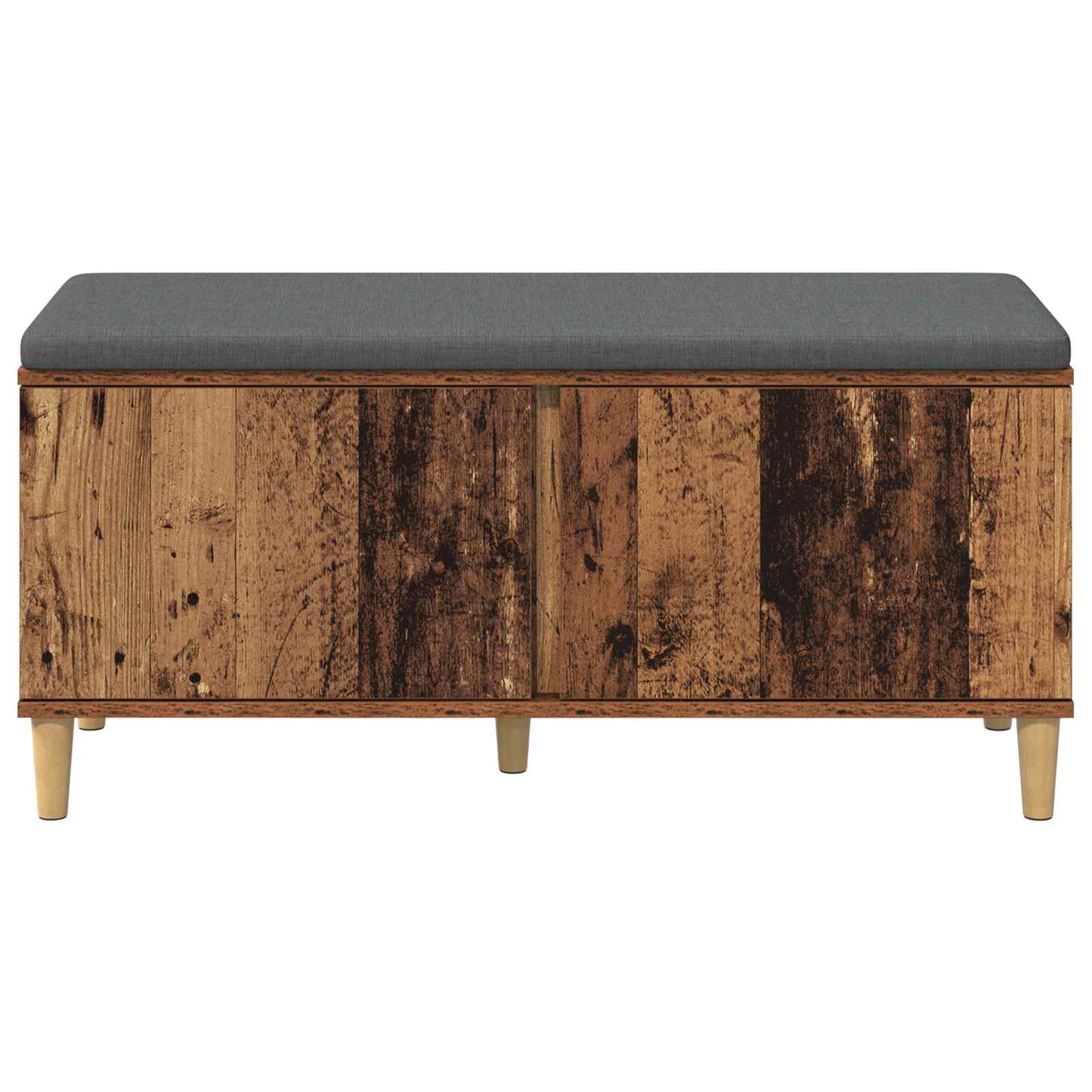 vidaXL Hall Bench Old Wood 100 x 38 x 46 cm Engineered Wood and Fabric