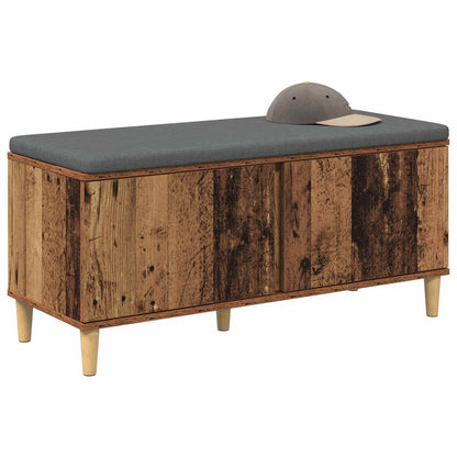 vidaXL Hall Bench Old Wood 100 x 38 x 46 cm Engineered Wood and Fabric