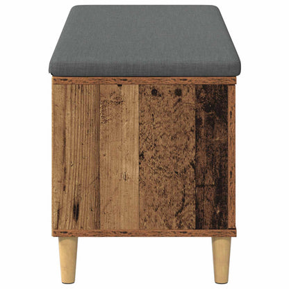 vidaXL Hall Bench Old Wood 100 x 38 x 46 cm Engineered Wood and Fabric