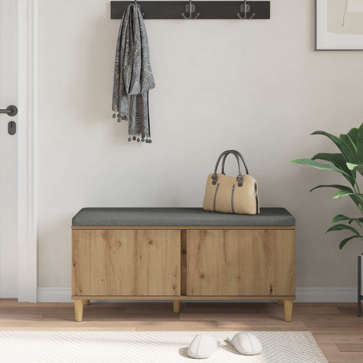 vidaXL Hall Bench Artisan Oak 100 x 38 x 46 cm
