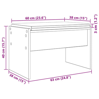vidaXL Hall Bench with Cushion White 63 x 38 x 40 cm