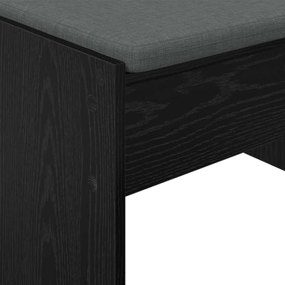 vidaXL Hall Bench with Cushion Black Oak 63 x 38 x 40 cm