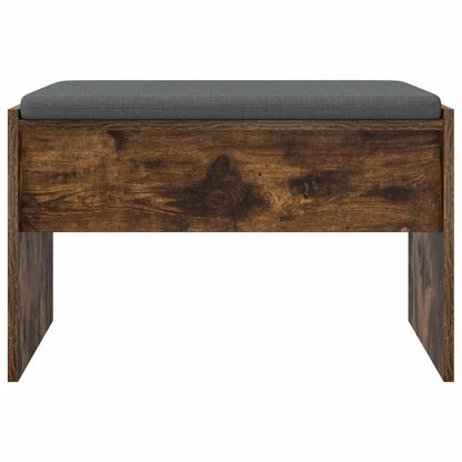 vidaXL Hall Bench with Cushion Smoked Oak 63 x 38 x 40 cm