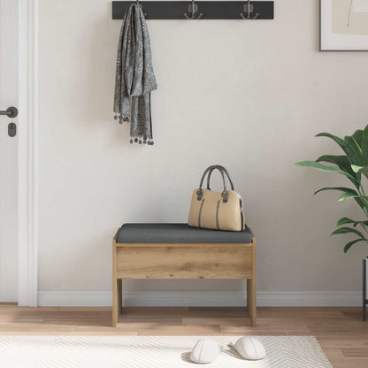 vidaXL Hall Bench with Cushion Artisan Oak 63 x 38 x 40 cm
