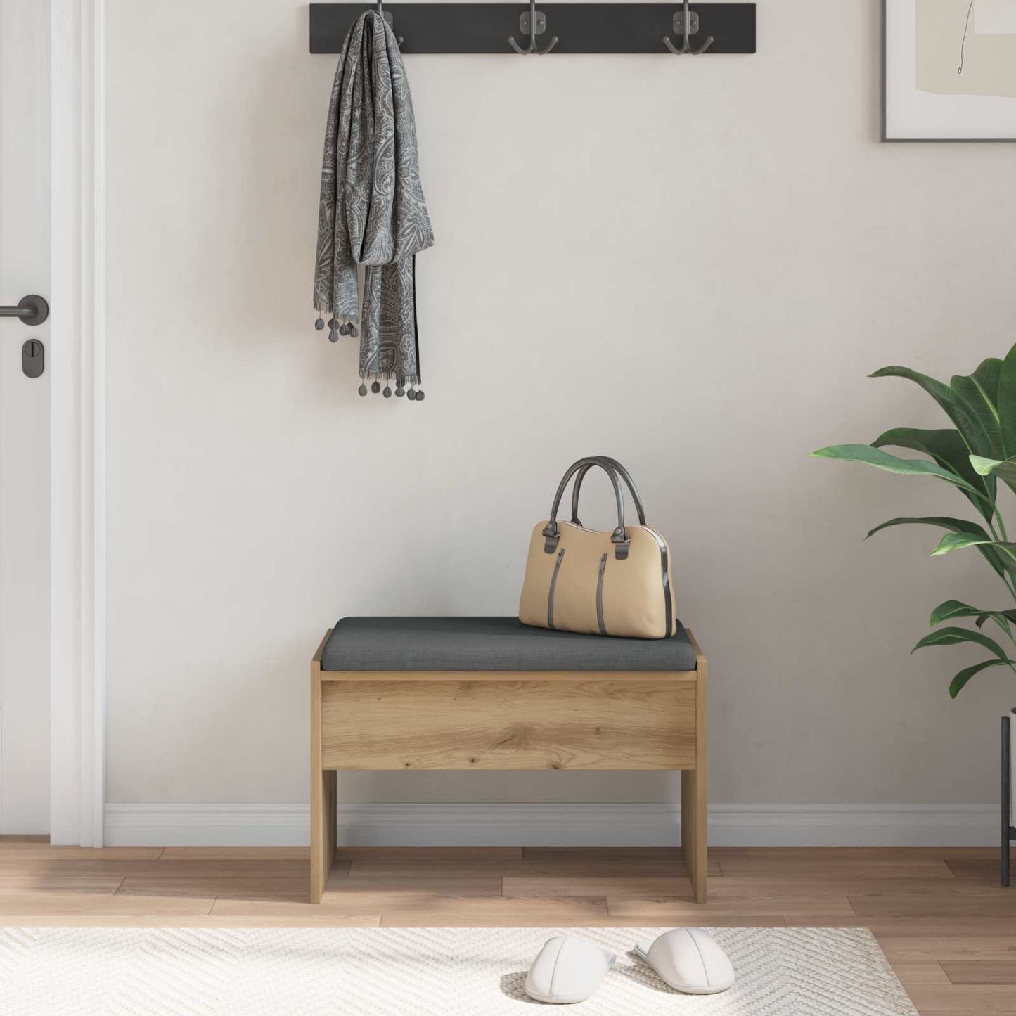 vidaXL Hall Bench Artisan Oak 63 x 38 x 40 cm
