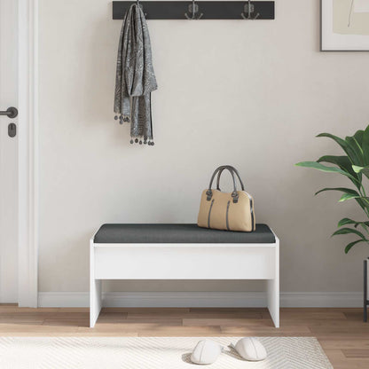 vidaXL Hall Bench with Cushion White 83 x 38 x 40 cm