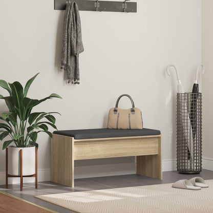 vidaXL Hall Bench with Cushion Sonoma Oak 83 x 38 x 40 cm