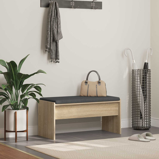 vidaXL Hall Bench with Cushion Sonoma Oak 83 x 38 x 40 cm