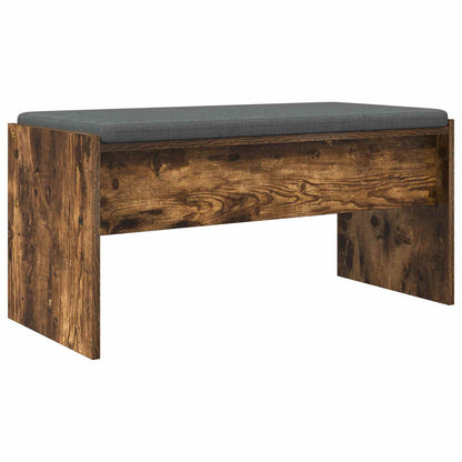 vidaXL Hall Bench with Cushion Smoked Oak 83 x 38 x 40 cm