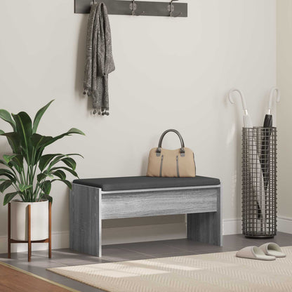 vidaXL Hall Bench with Cushion Grey Sonoma 83 x 38 x 40 cm