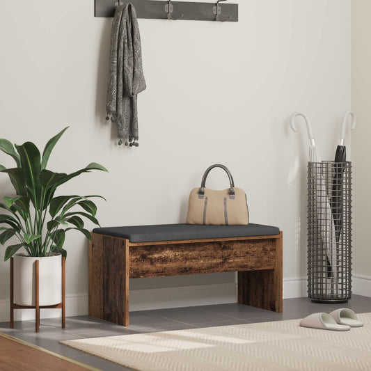 vidaXL Hall Bench with Cushion Old Wood 83 x 38 x 40 cm