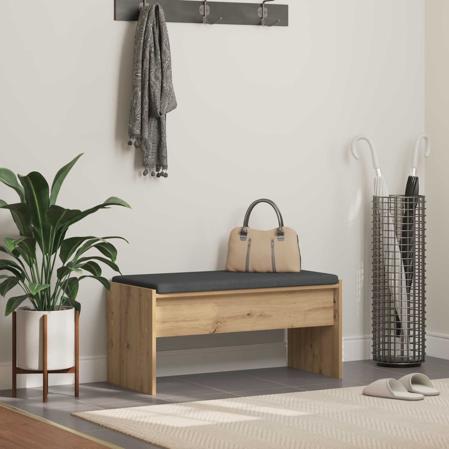vidaXL Hall Bench Artisan Oak 83 x 38 x 40 cm