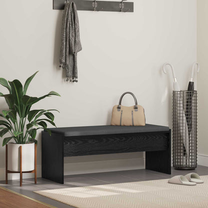vidaXL Hall Bench with Cushion Black Oak 103 x 38 x 40 cm
