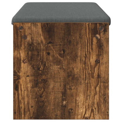 vidaXL Hall Bench with Cushion Smoked Oak 103 x 38 x 40 cm