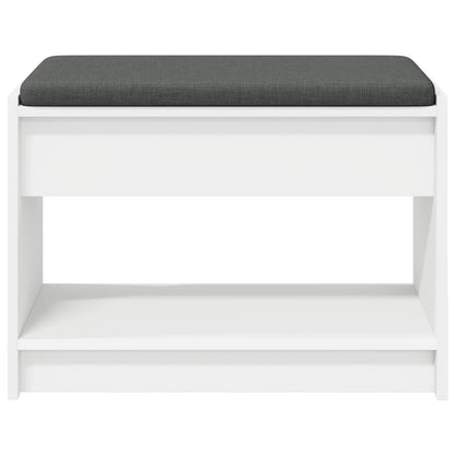 vidaXL Hall Bench White 63 x 38 x 45 cm Engineered Wood and Fabric